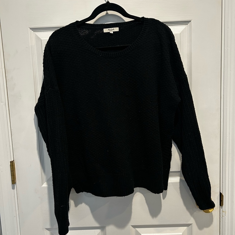 Black Madewell Split Hem Sweater